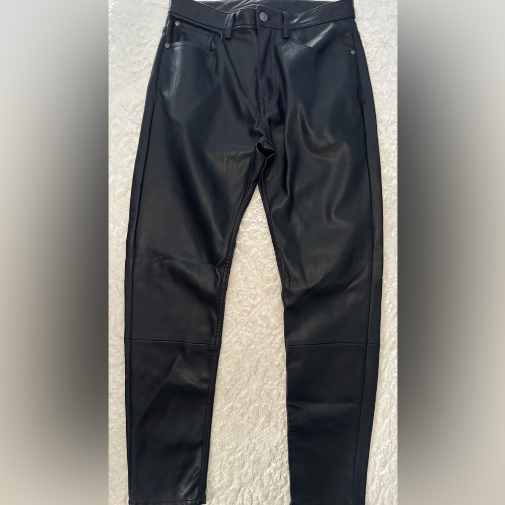 Zara Black vegan leather Pants